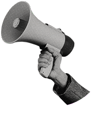 hand holding megaphone