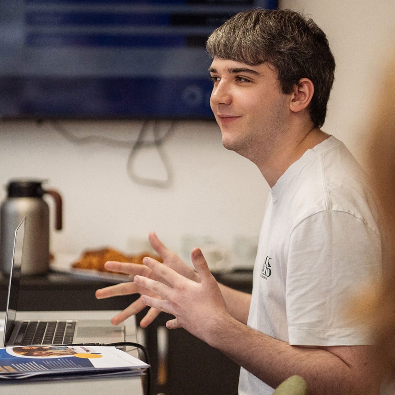 jam team member talking