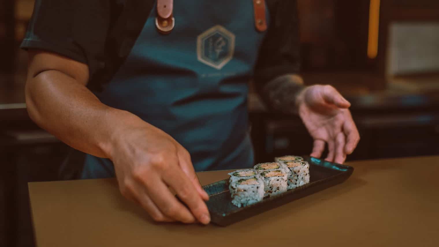 Chef preparing sushi
