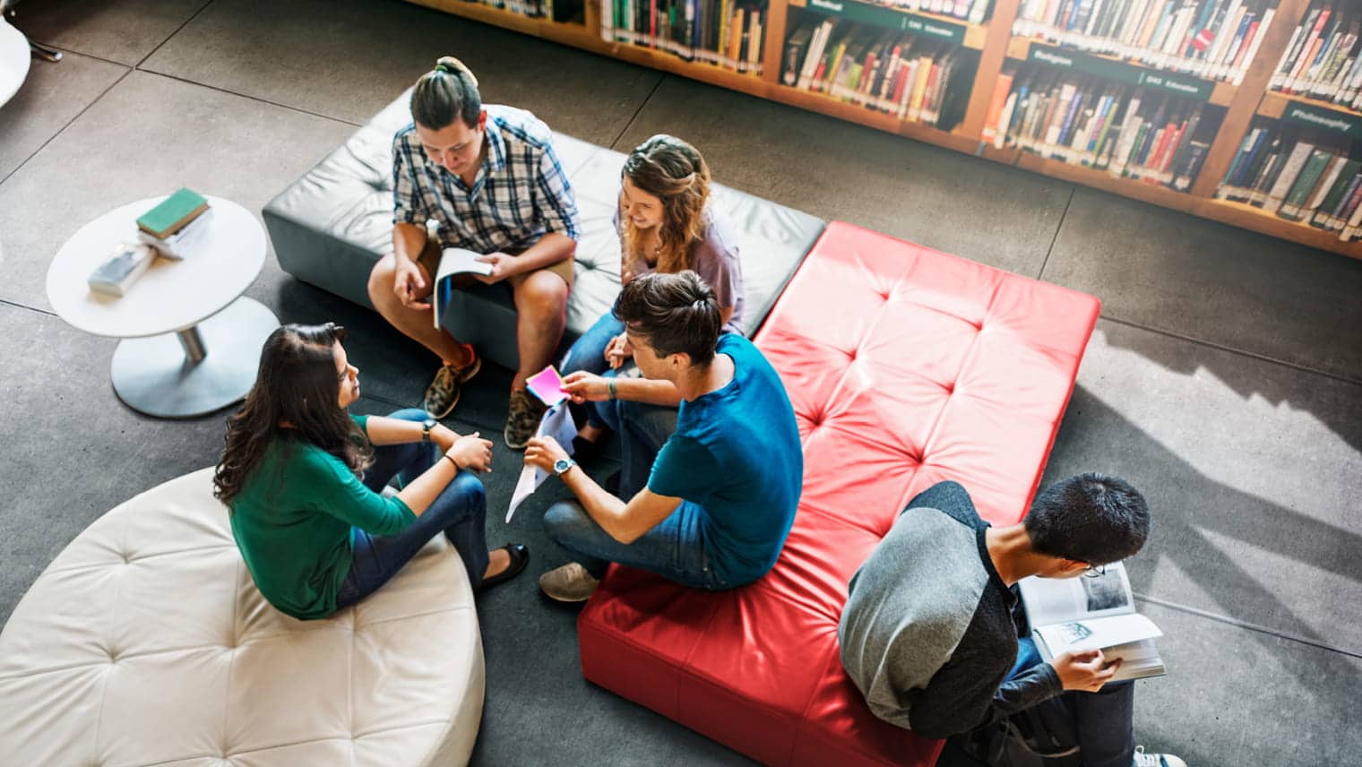 Students in a group talking