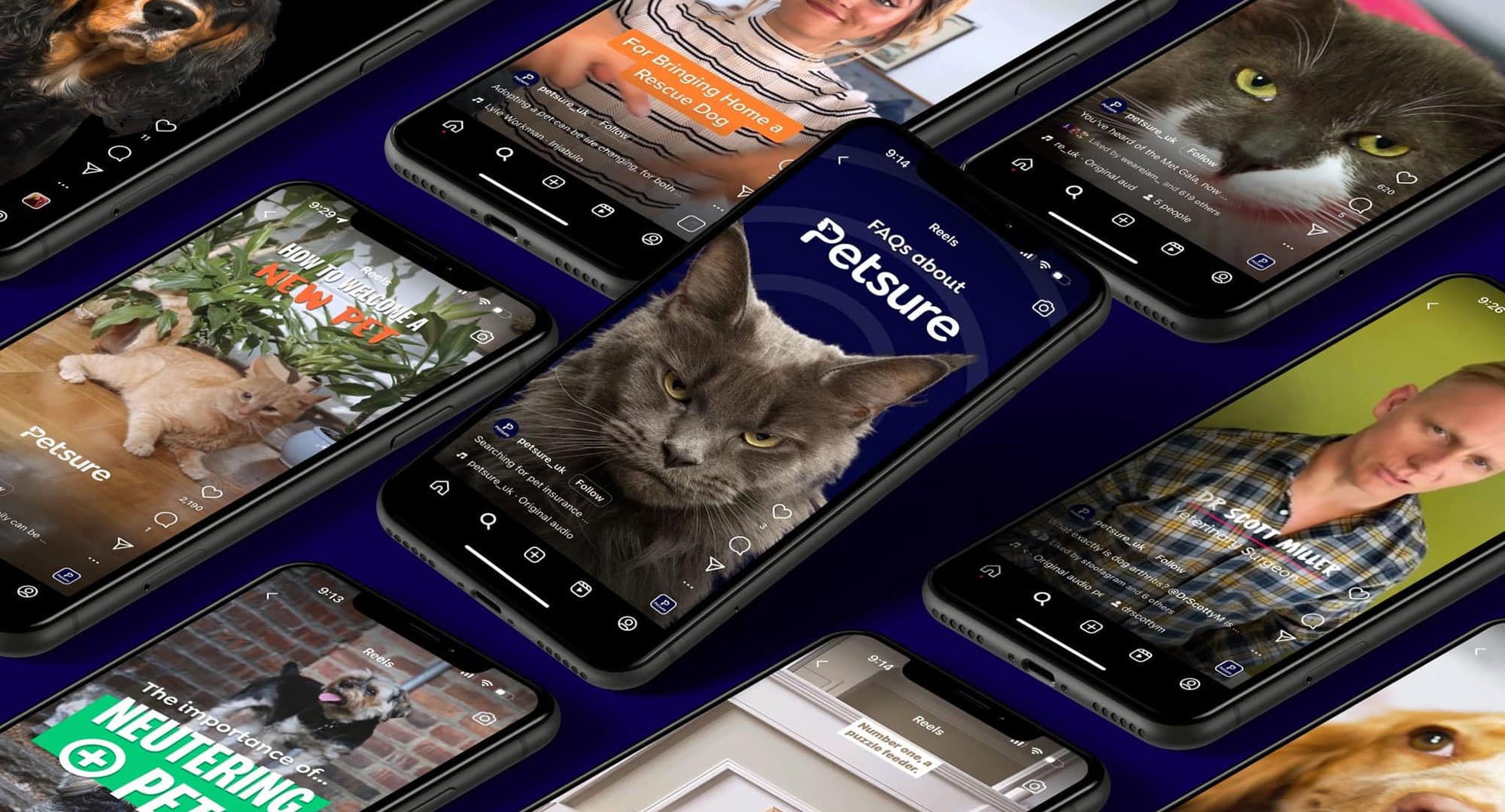 social images on phone screens