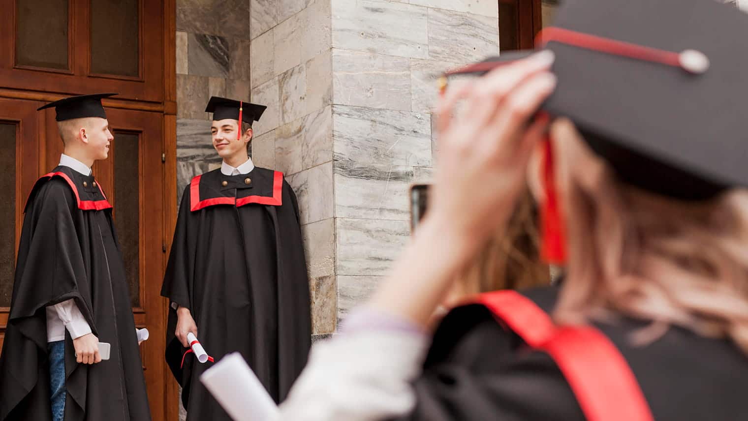 Students at graduation