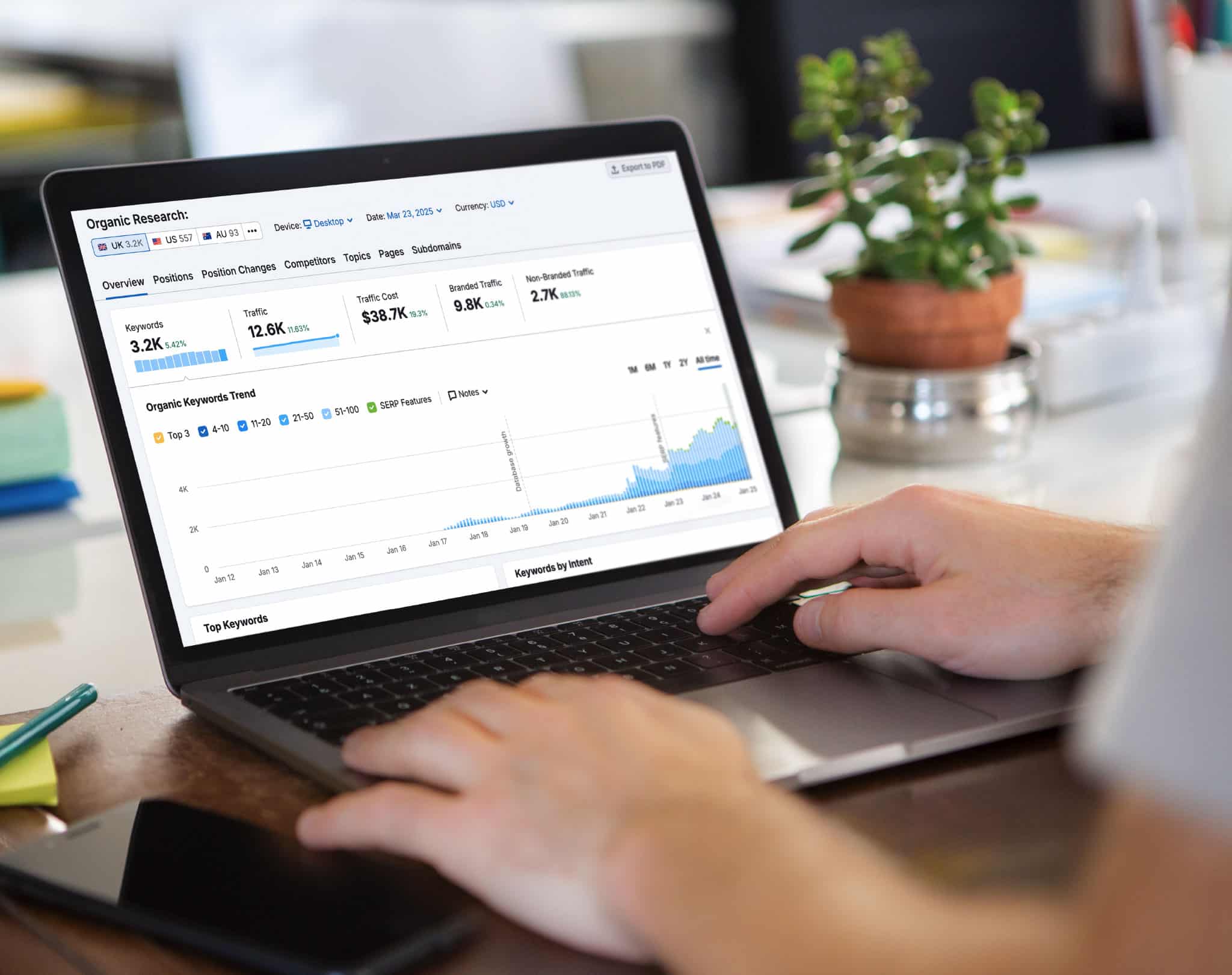 Seo dashboard on laptop