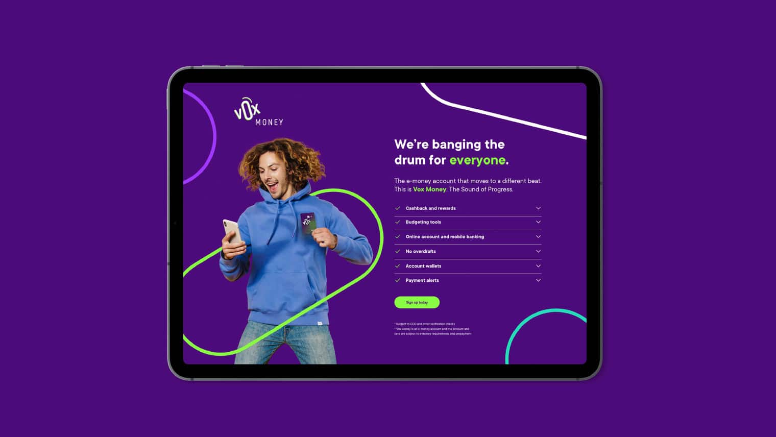 Vox money project on ipad
