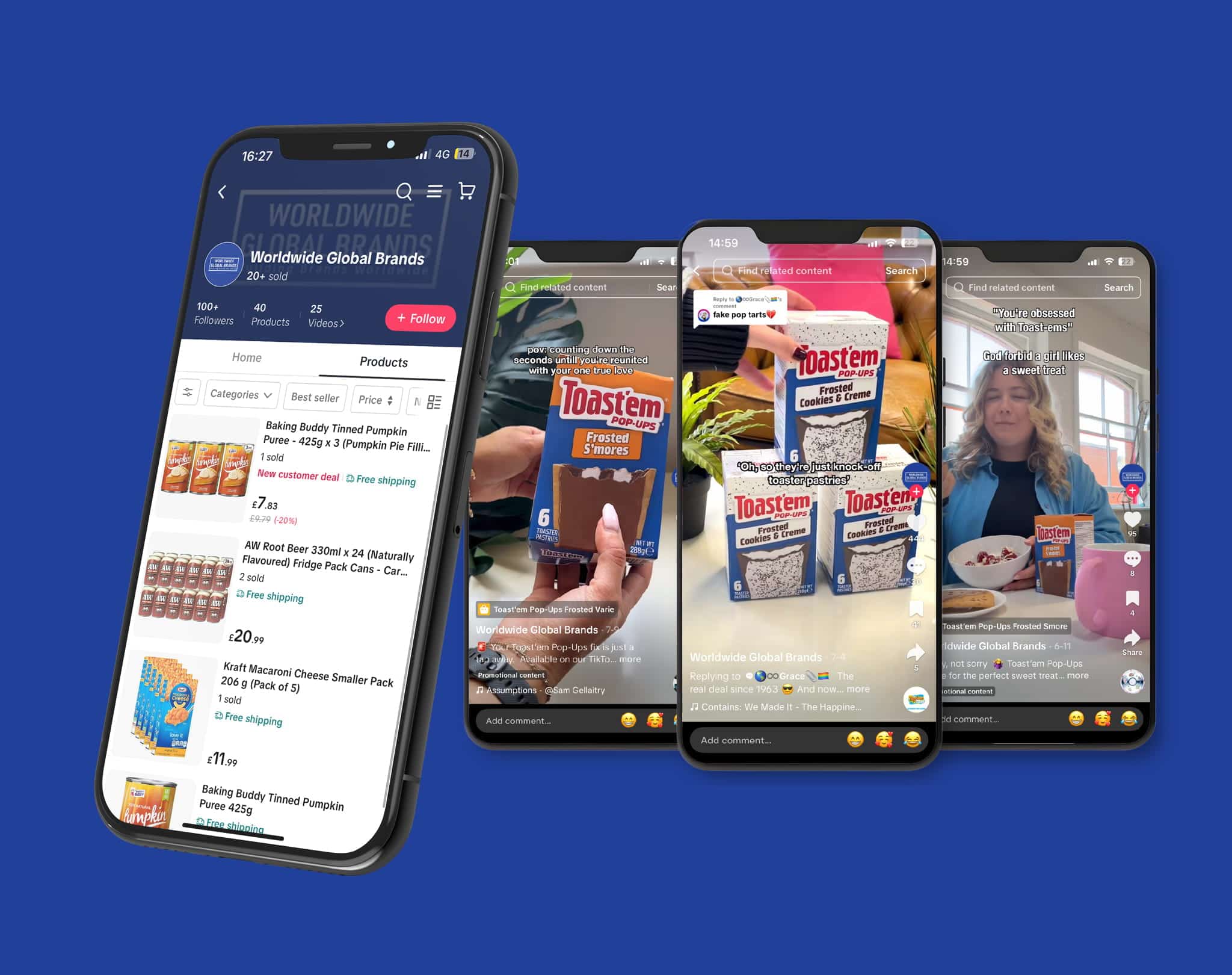 Worldwide global brands social media case study image toktok on phone