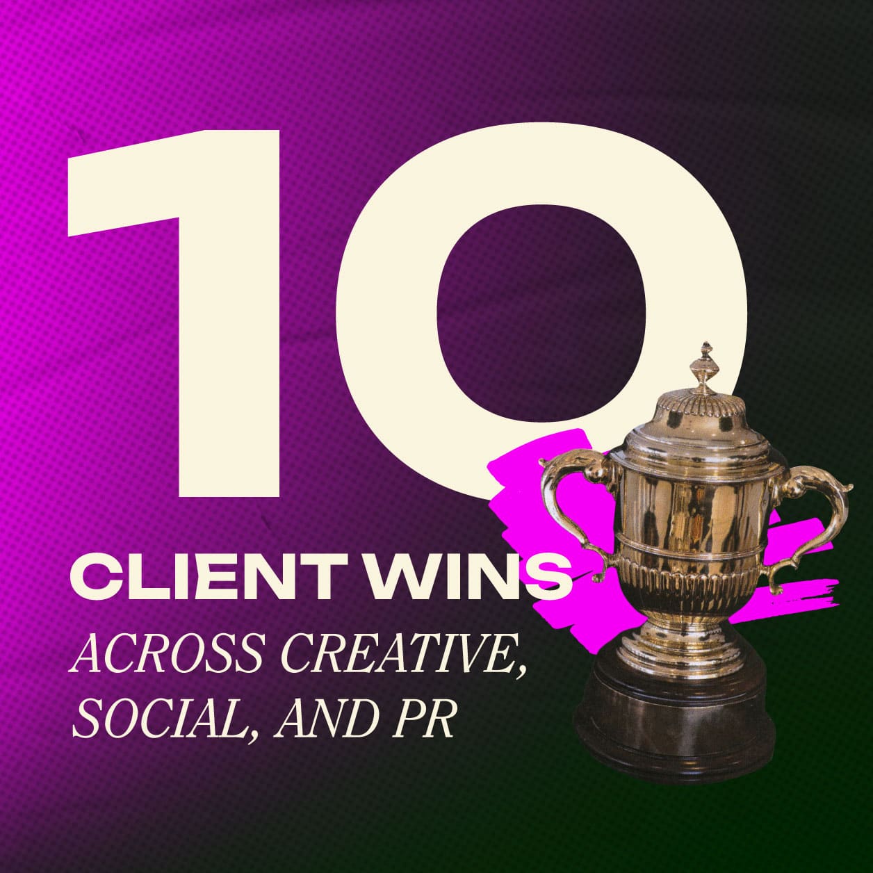 10 client wins across creative, social and PR