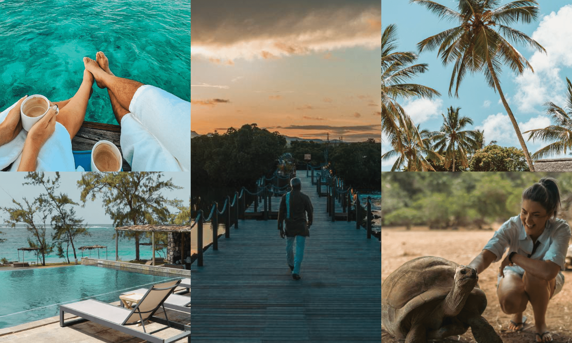 Collage of picturesque beach images