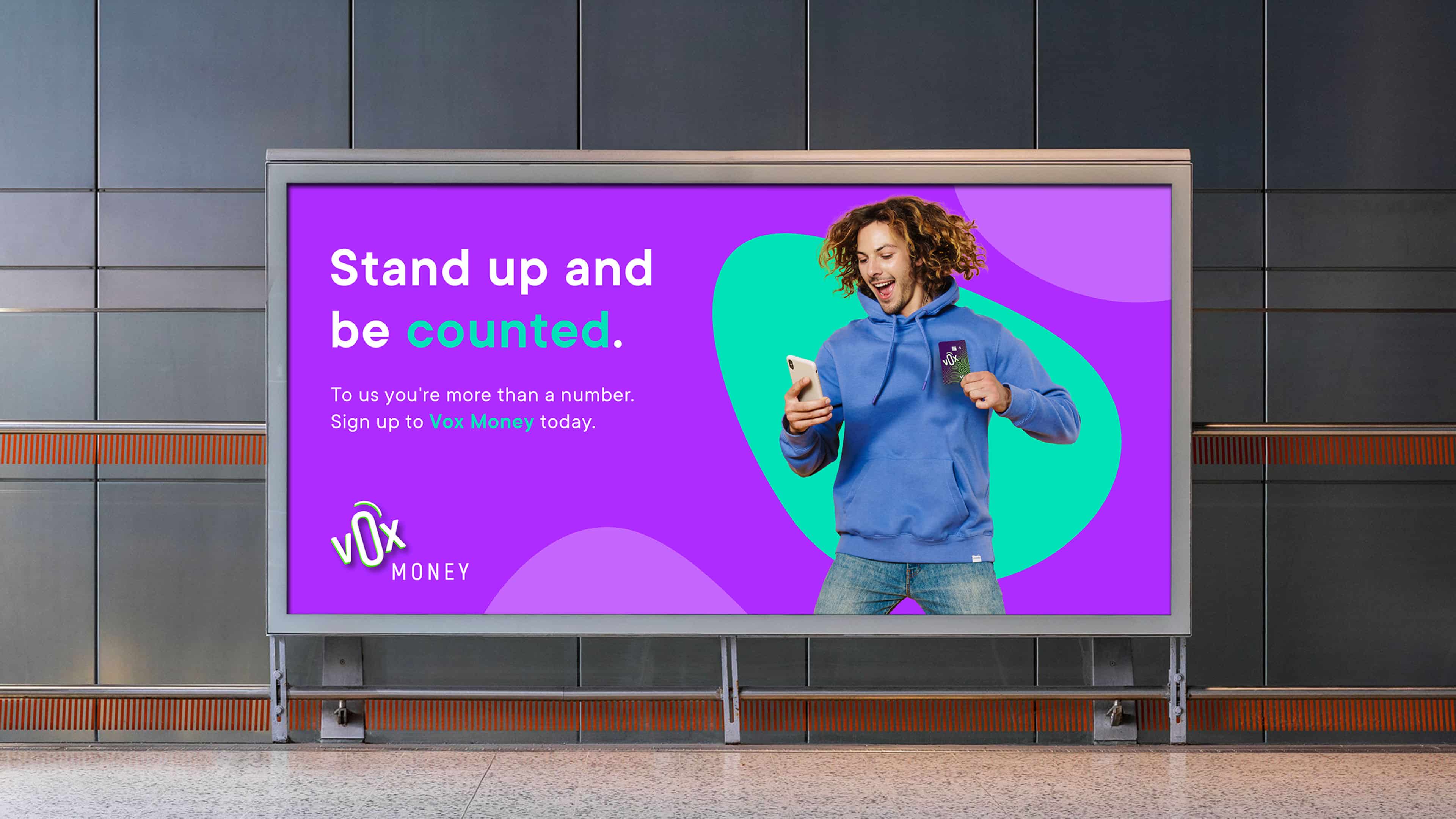 Vox Money billboard graphic