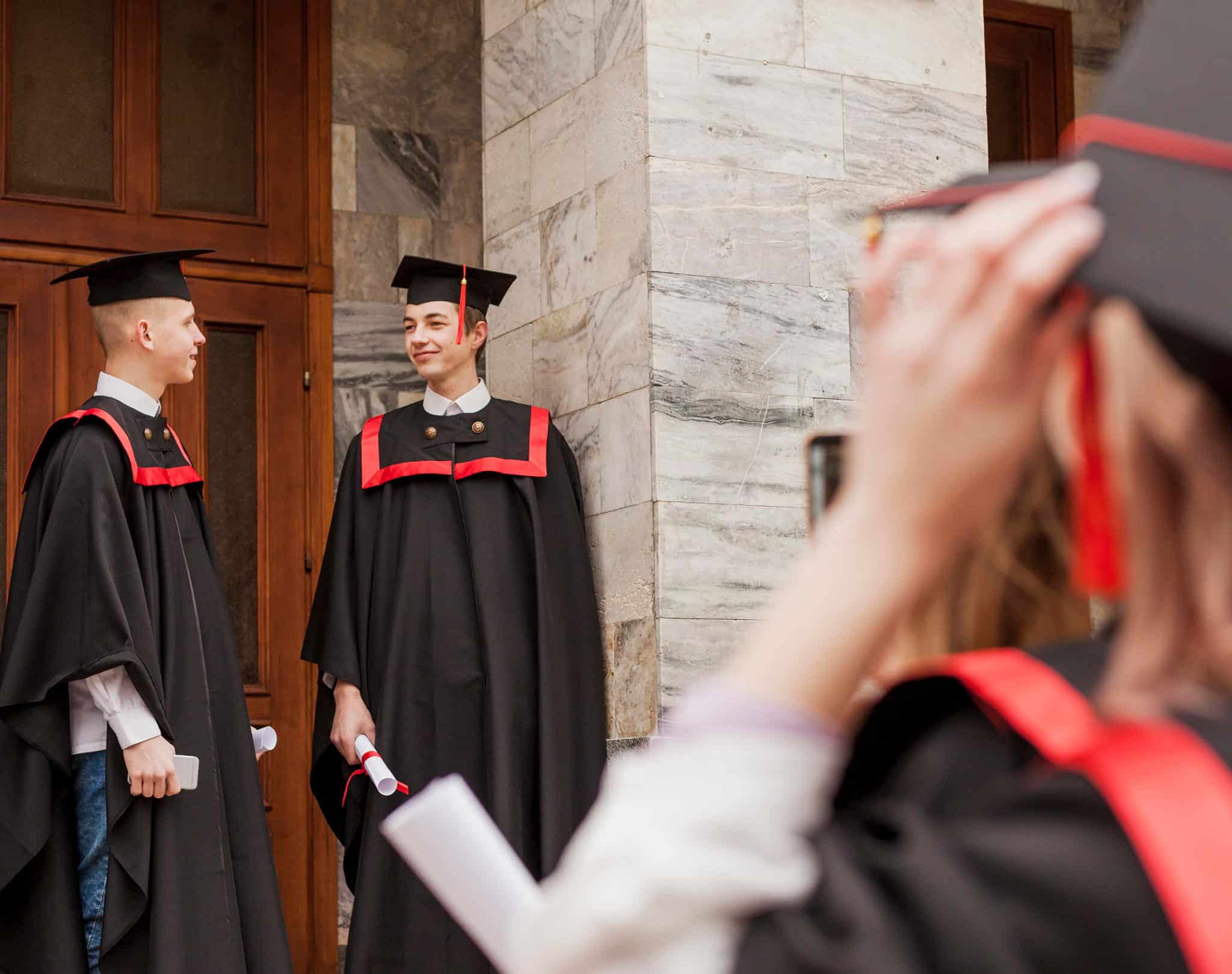 Students at graduation