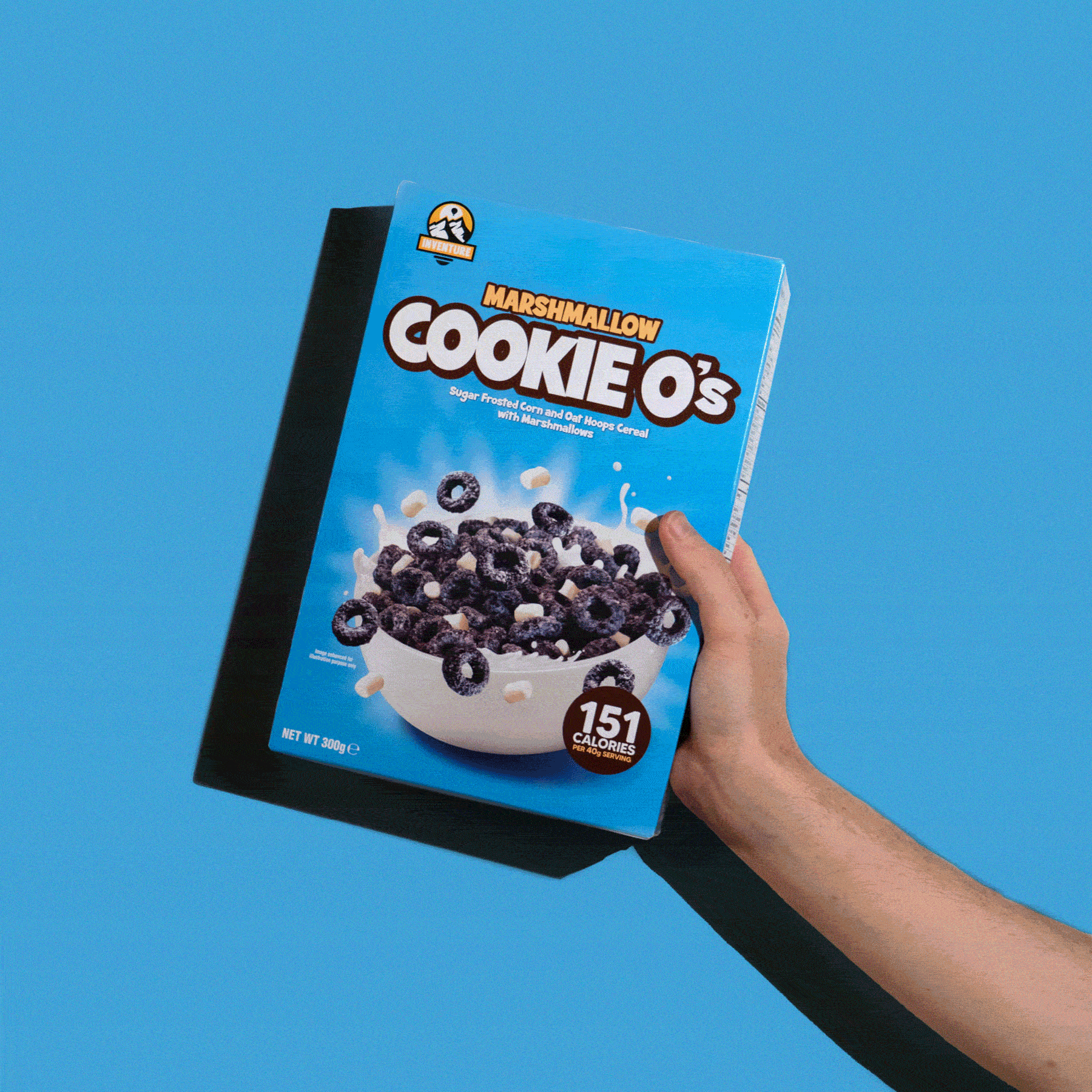 Flicking through colourful cereal boxes